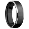 Zirconium + Satin Polish Finish - 7 mm wide/Beveled/Zirconium band with two 1 mm Edge inlays of Palladium Silver.
