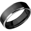 Zirconium + Satin Polish Finish - 7 mm wide/Beveled/Zirconium band with two 1 mm Edge inlays of Palladium Silver.
