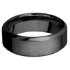 Zirconium + Satin Polish Finish - 8 mm wide High Bevel Zirconium band. - Custom