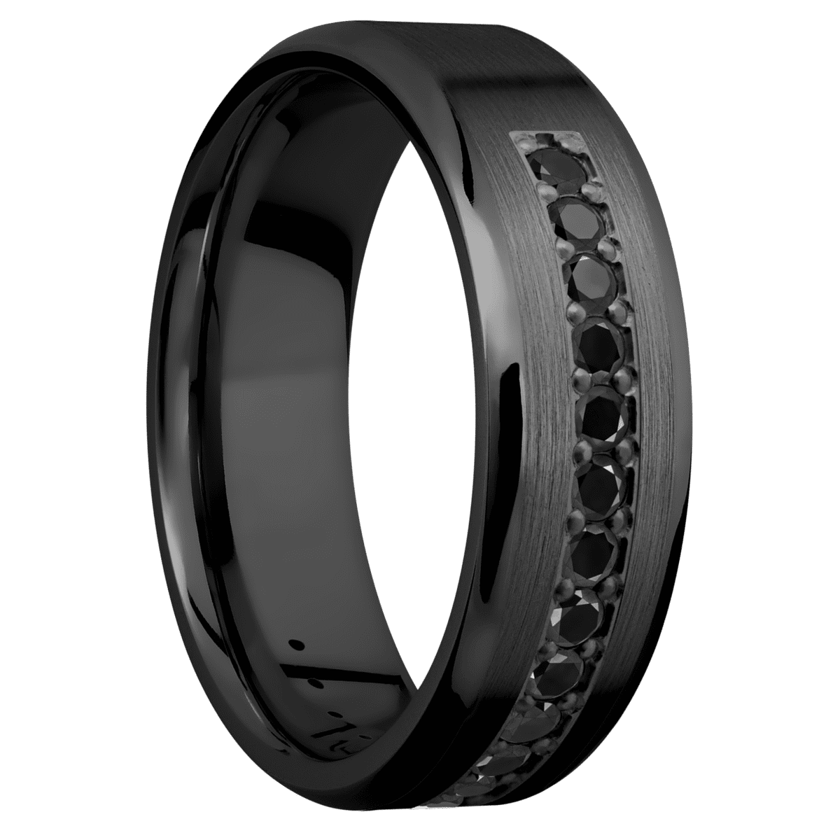 Zirconium + Satin Polish Finish - Z7BHALFETERNITYBLKDIA.03BEAD - Custom