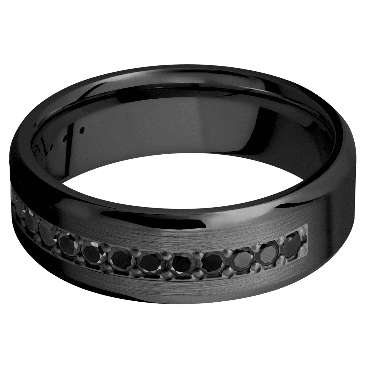 Zirconium + Satin Polish Finish - Z7BHALFETERNITYBLKDIA.03BEAD - Custom