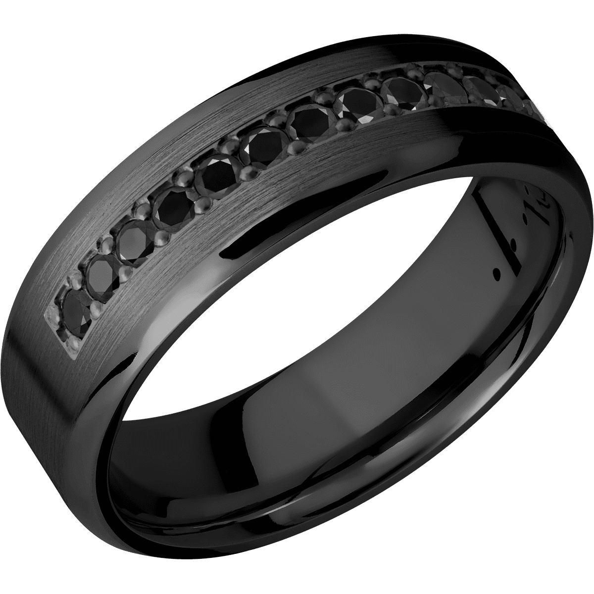Zirconium + Satin Polish Finish - Z7BHALFETERNITYBLKDIA.03BEAD - Custom