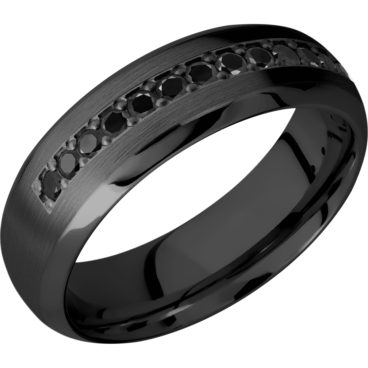 Zirconium + Satin Polish Finish - Z7DBHALFETERNITYBLKDIA.03BEAD - Custom