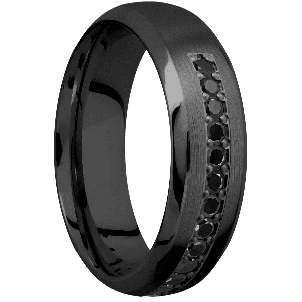 Zirconium + Satin Polish Finish - Z7DBHALFETERNITYBLKDIA.03BEAD - Custom