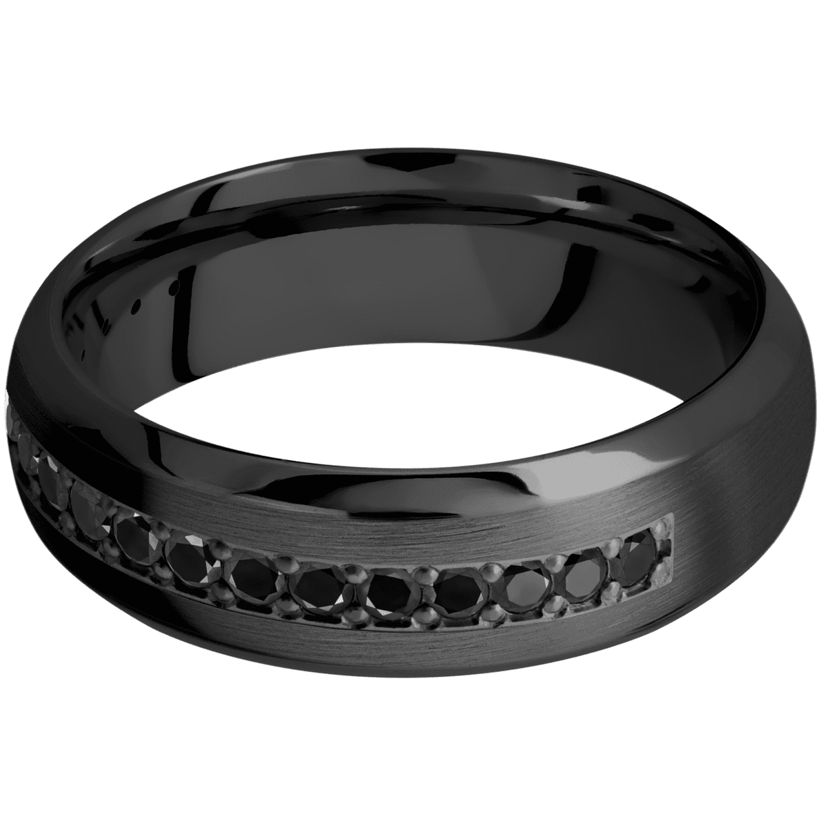 Zirconium + Satin Polish Finish - Z7DBHALFETERNITYBLKDIA.03BEAD - Custom