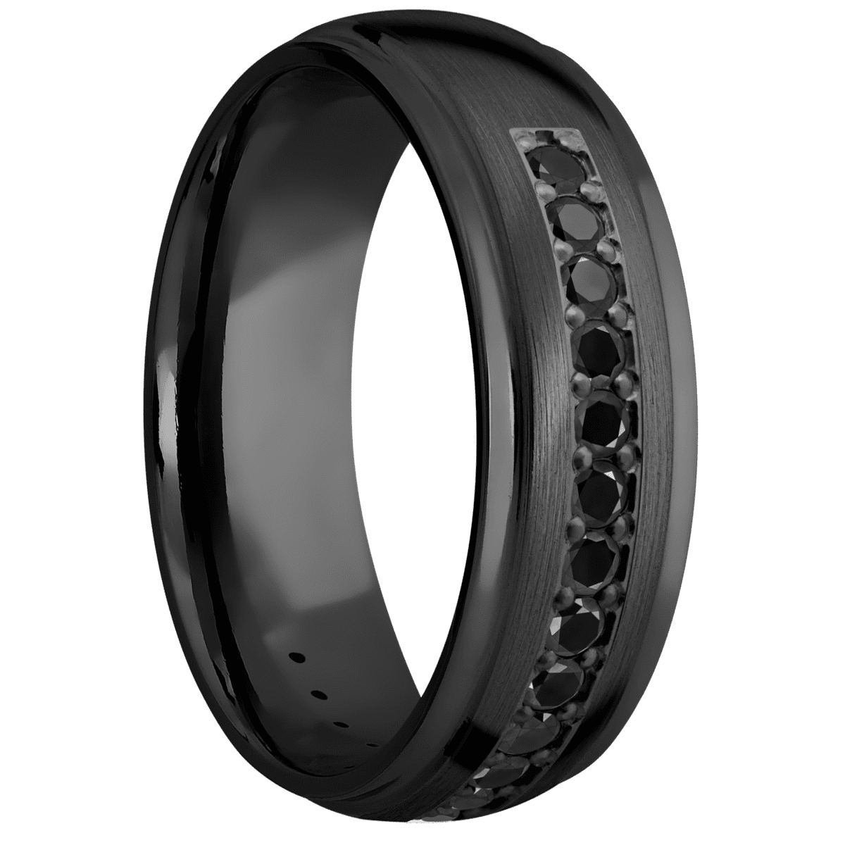 Zirconium + Satin Polish Finish - Z7DGEHALFETERNITYBLKDIA.03BEAD - Custom