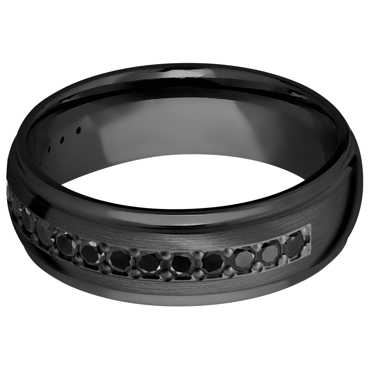 Zirconium + Satin Polish Finish - Z7DGEHALFETERNITYBLKDIA.03BEAD - Custom